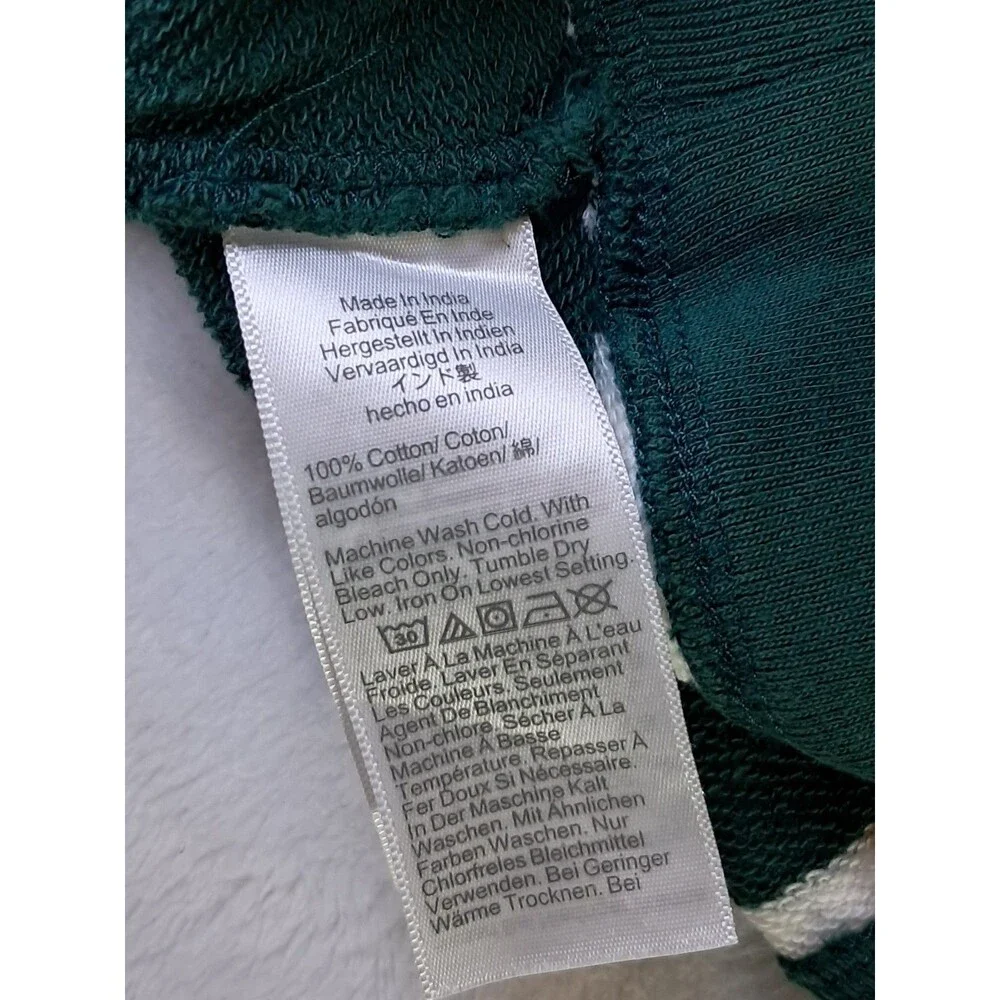 Crewcuts Kids Junior Varsity Rugby Sweatshirt Size XL (12-13) Green Ivory NWT